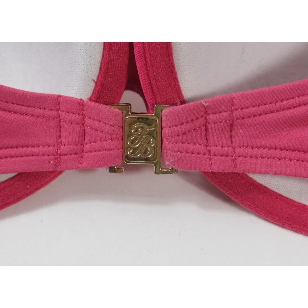 Tommy Bahama Bikini Top Womens 34D Pink‎ Bandeau Ruched Underwire Solid